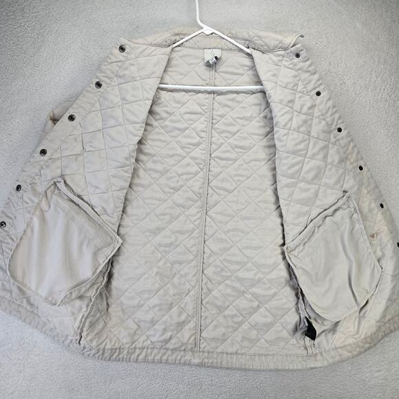 Joie Jacket Womens S Oversized Tan Quilted Snap Closure Shacket Barn Chore - Picture 5 of 13